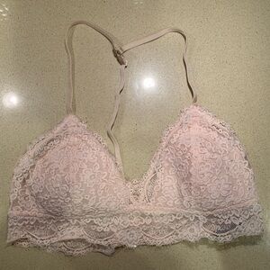 AERIE Lace Eyelash Bralette in Soft Pink